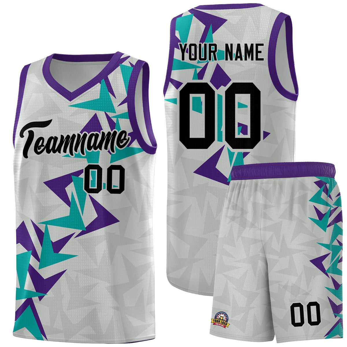 Custom Gray Boomerang Pattern Kits Basketball Jersey|KXKSHOP