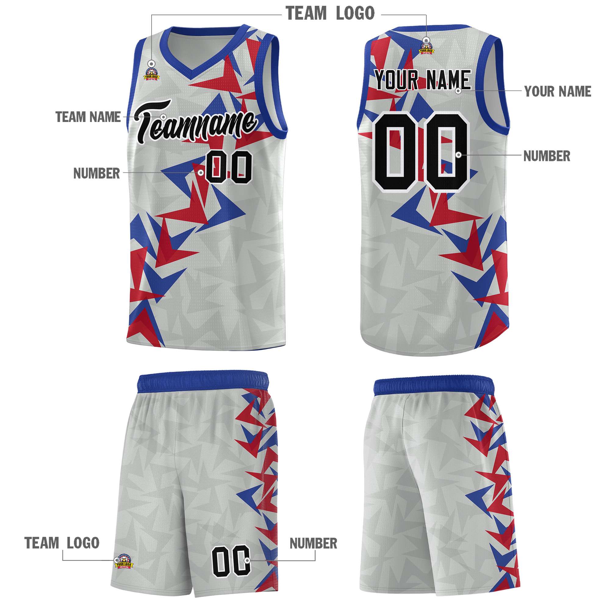 Custom Gray Boomerang Pattern Kits Basketball Jersey|KXKSHOP