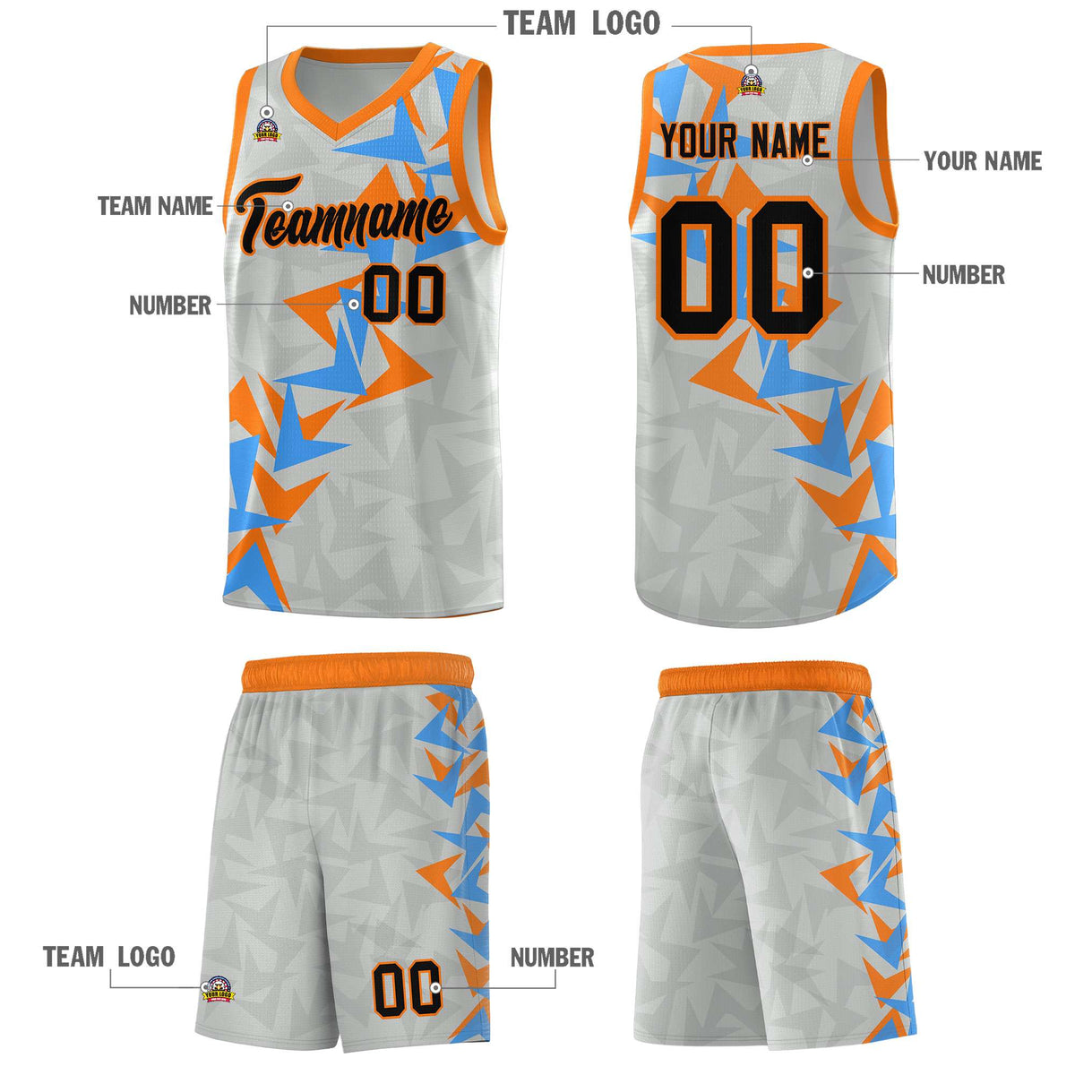 Custom Gray Boomerang Pattern Kits Basketball Jersey|KXKSHOP