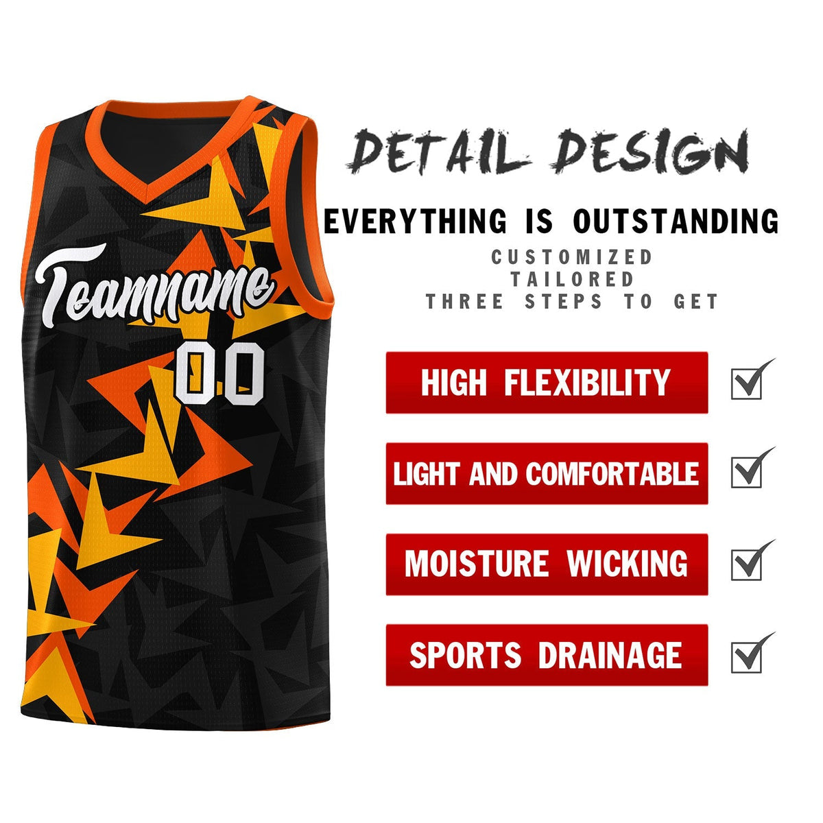 Custom Black Boomerang Pattern Kits Basketball Jersey|KXKSHOP