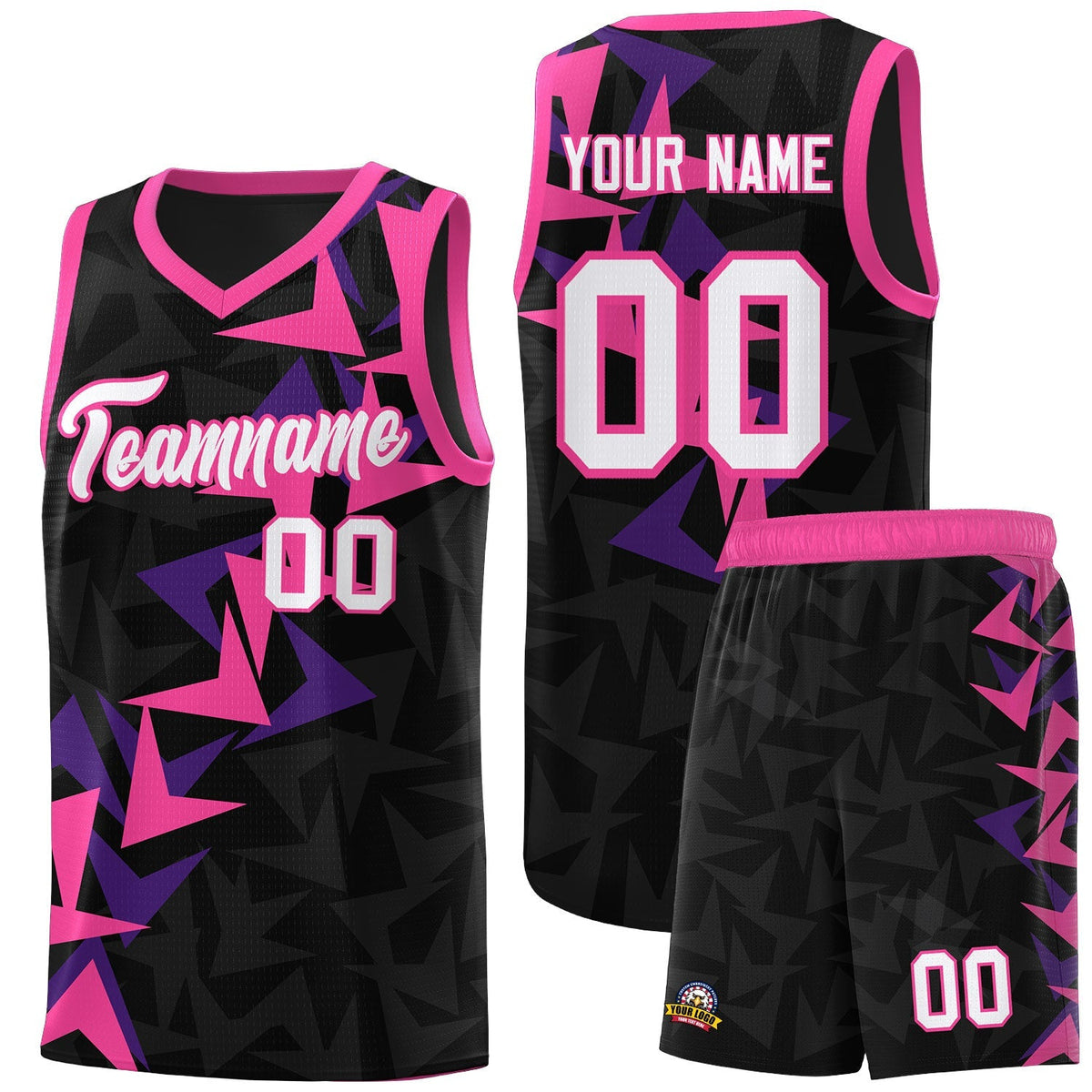 Custom Black Boomerang Pattern Kits Basketball Jersey|KXKSHOP