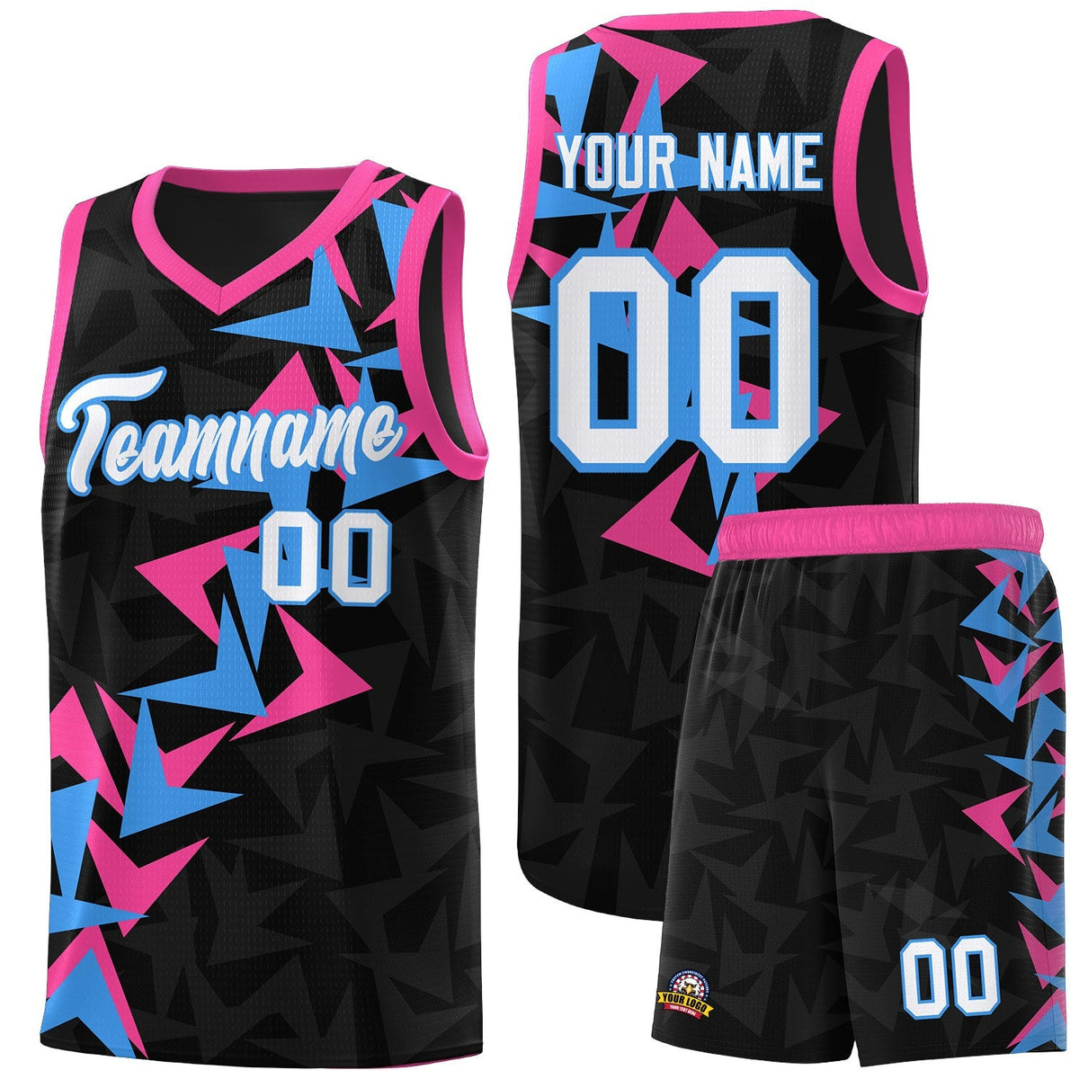 Custom Black Boomerang Pattern Kits Basketball Jersey|KXKSHOP