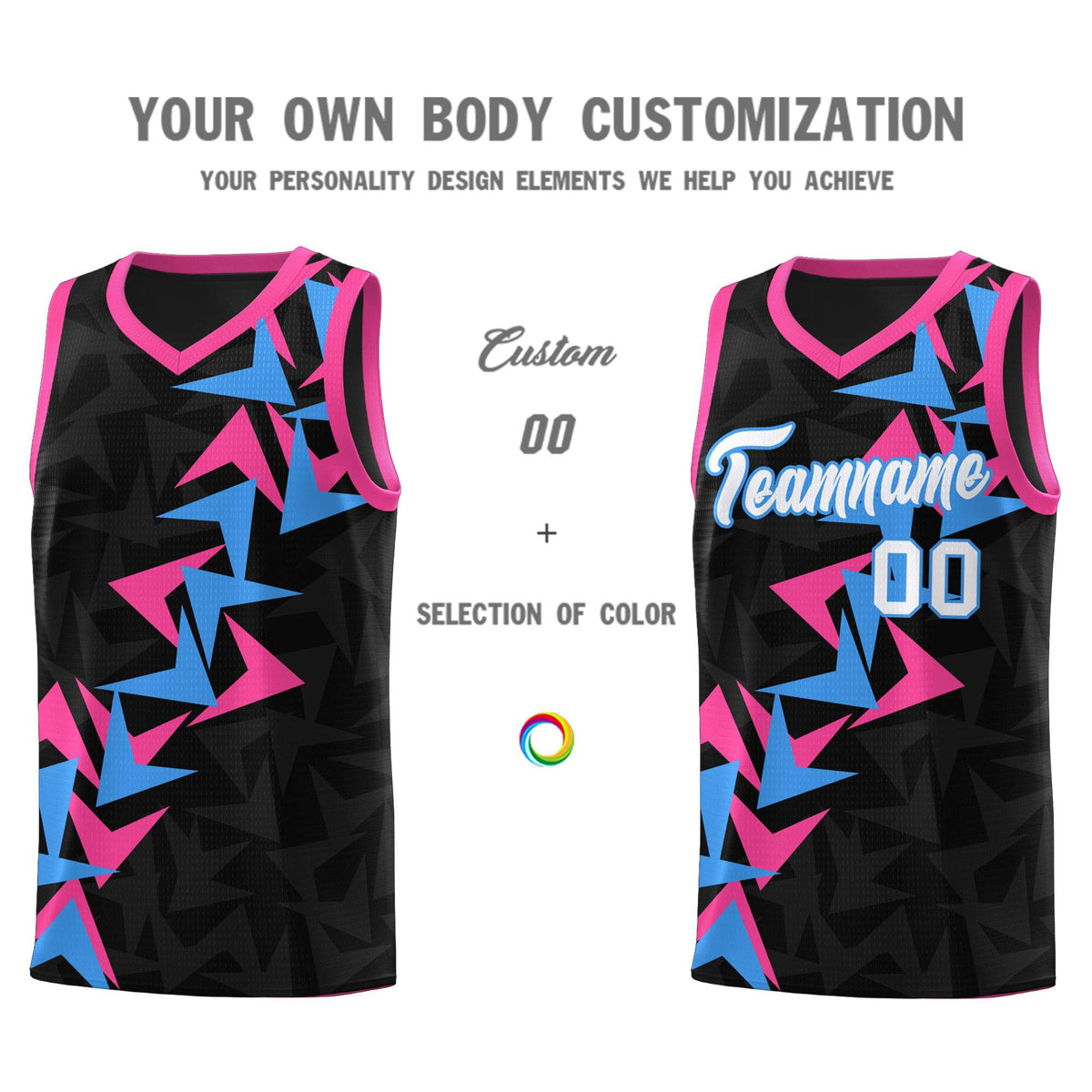 Custom Black Boomerang Pattern Kits Basketball Jersey|KXKSHOP