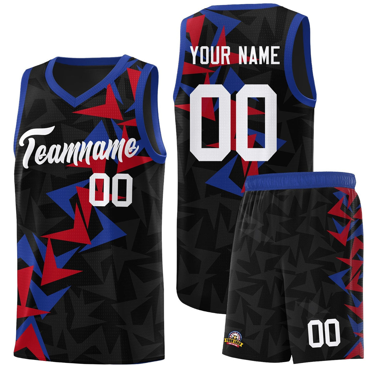 Custom Black Boomerang Pattern Kits Basketball Jersey|KXKSHOP