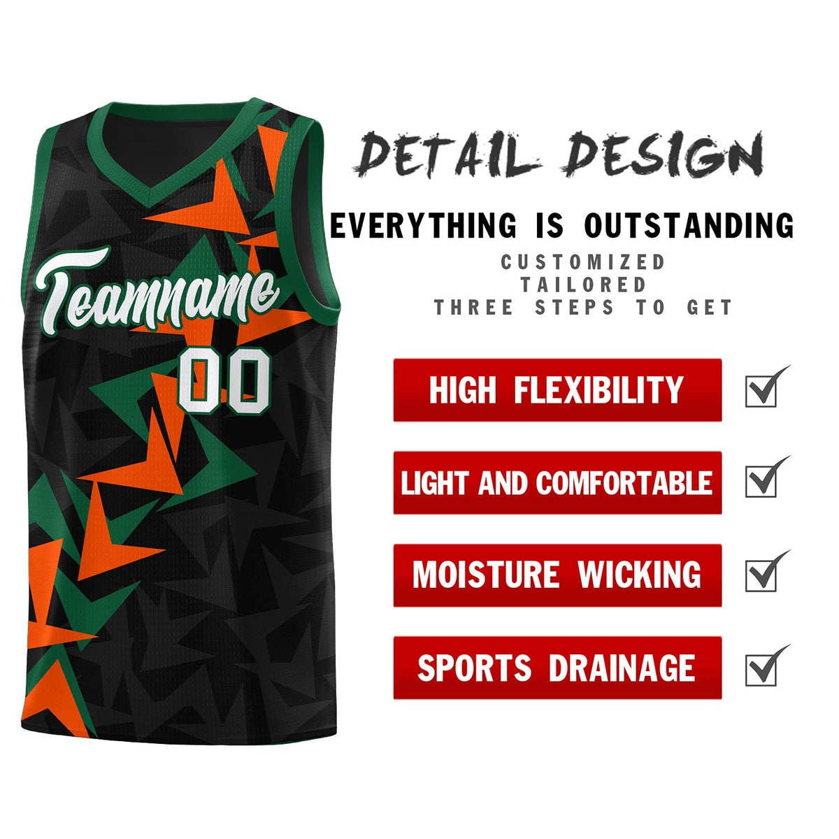 Custom Black Boomerang Pattern Kits Basketball Jersey|KXKSHOP