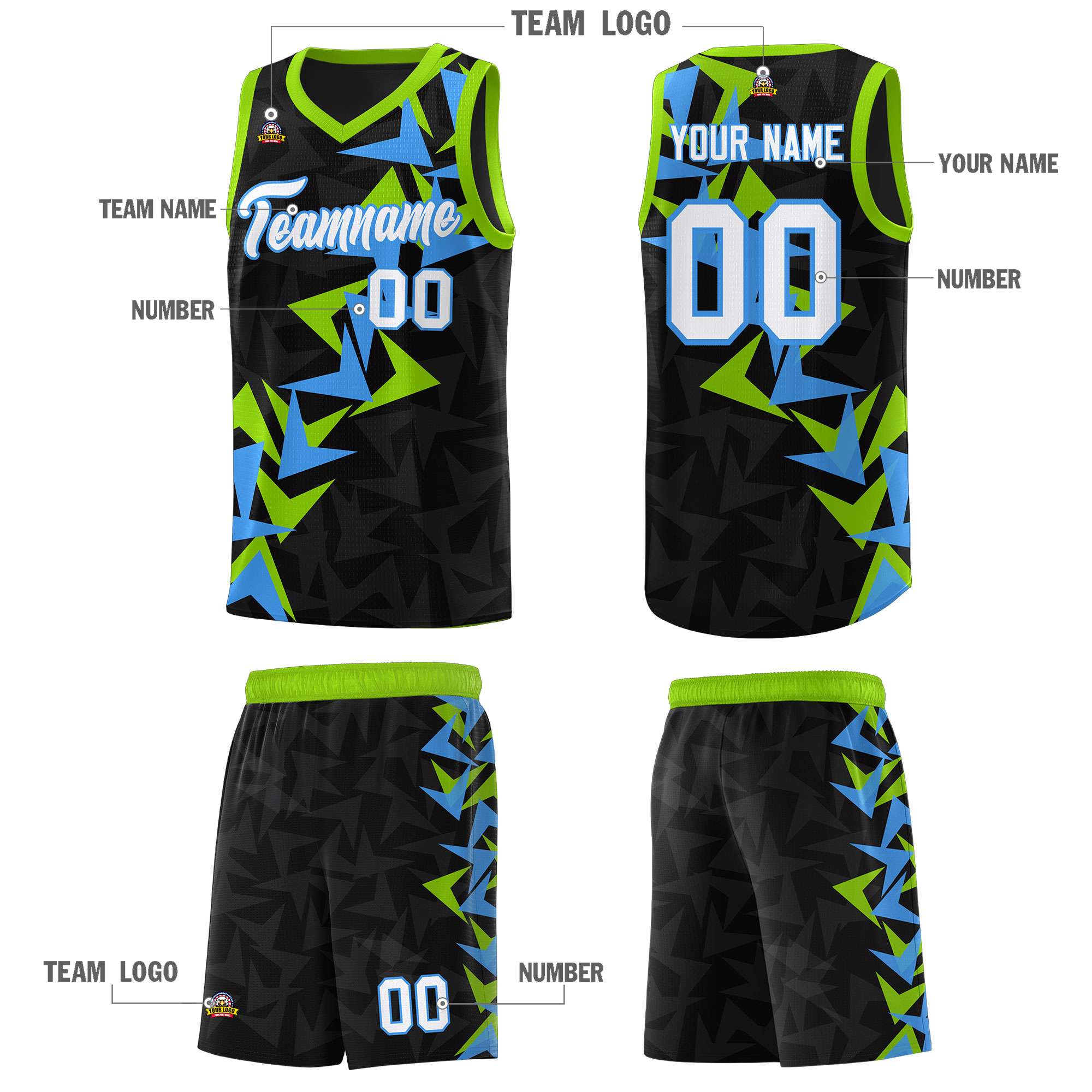 Custom Black Boomerang Pattern Kits Basketball Jersey|KXKSHOP