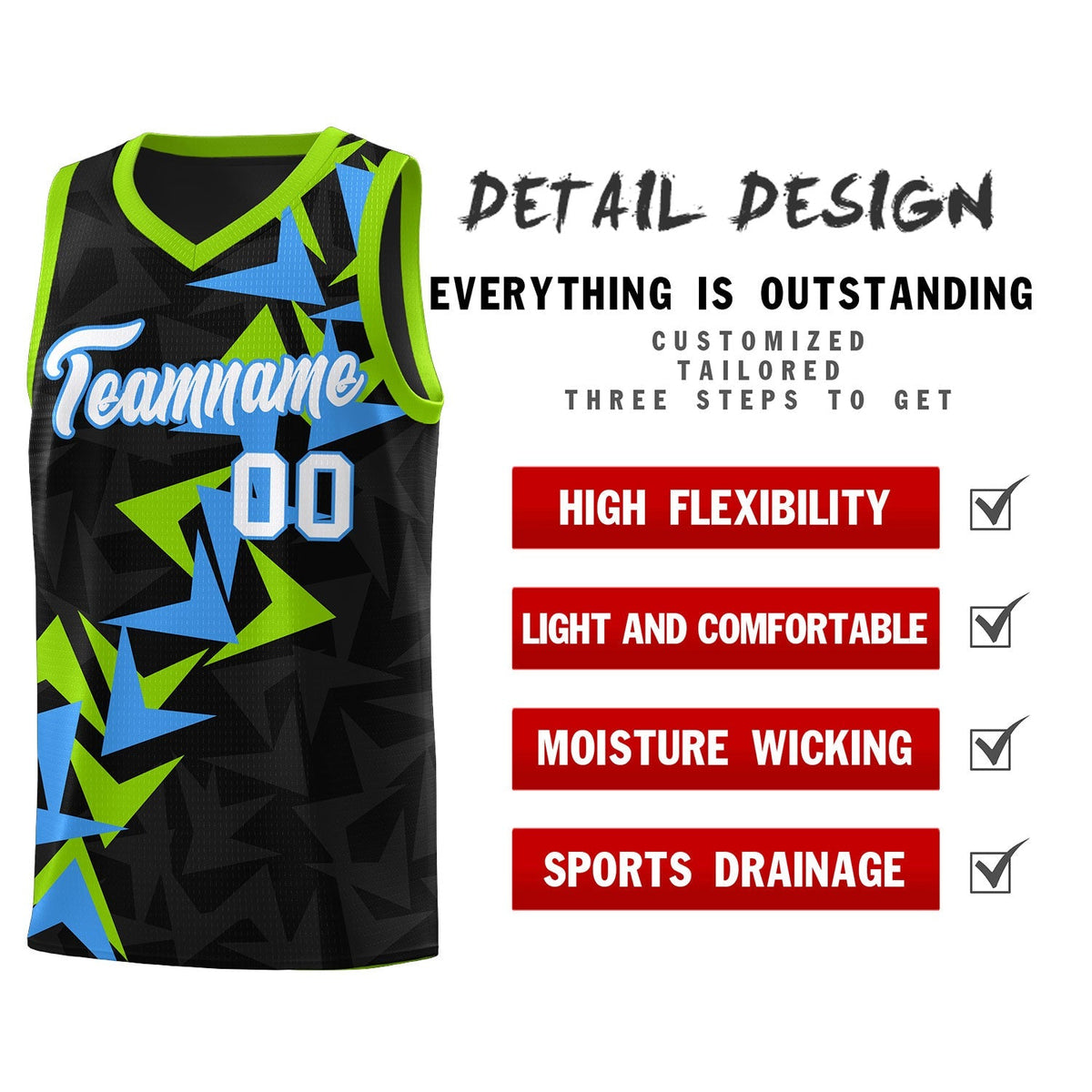 Custom Black Boomerang Pattern Kits Basketball Jersey|KXKSHOP