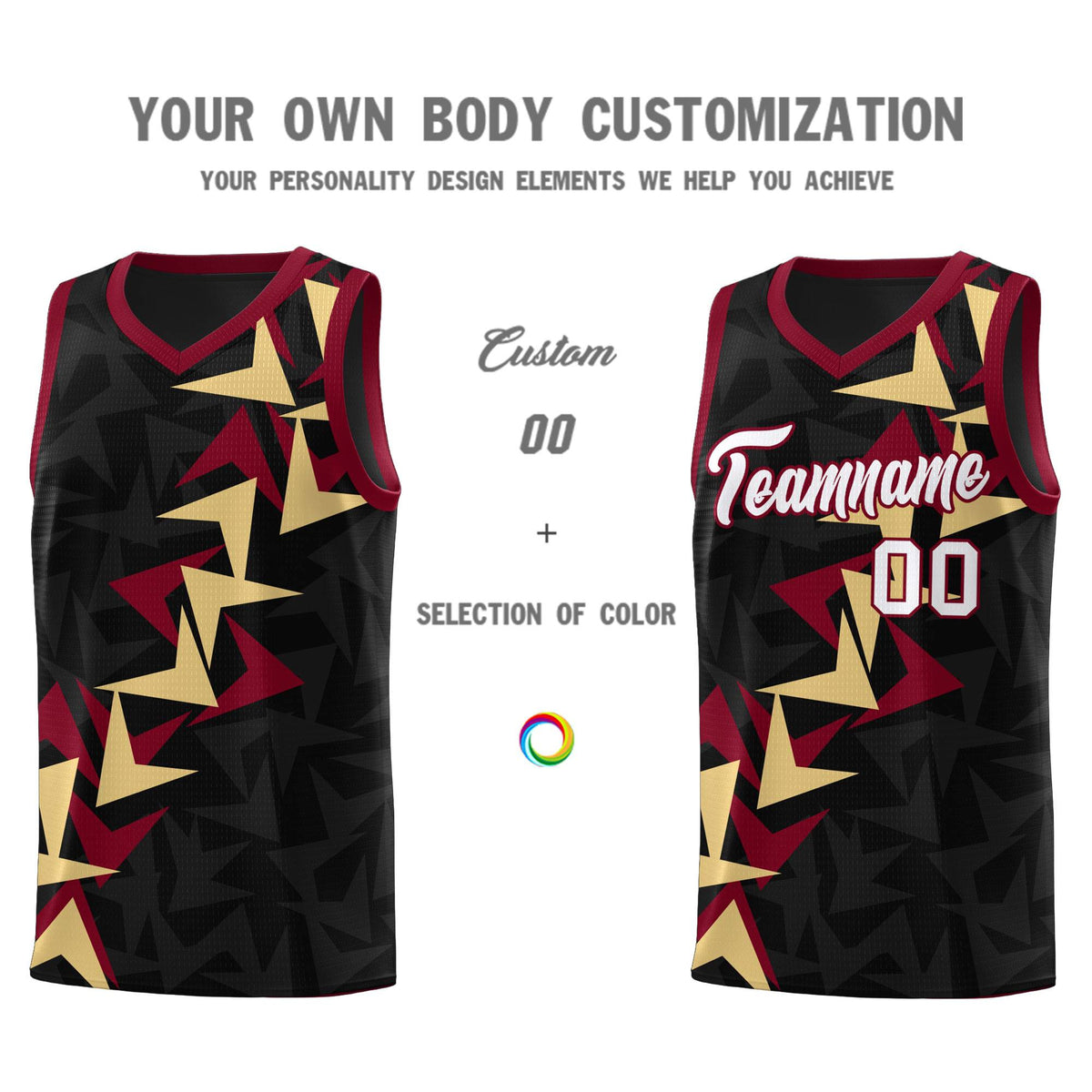 Custom Black Boomerang Pattern Kits Basketball Jersey|KXKSHOP