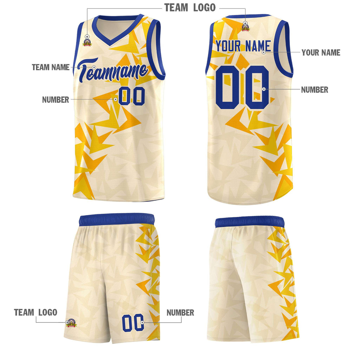 Custom Cream Boomerang Pattern Kits Basketball Jersey|KXKSHOP