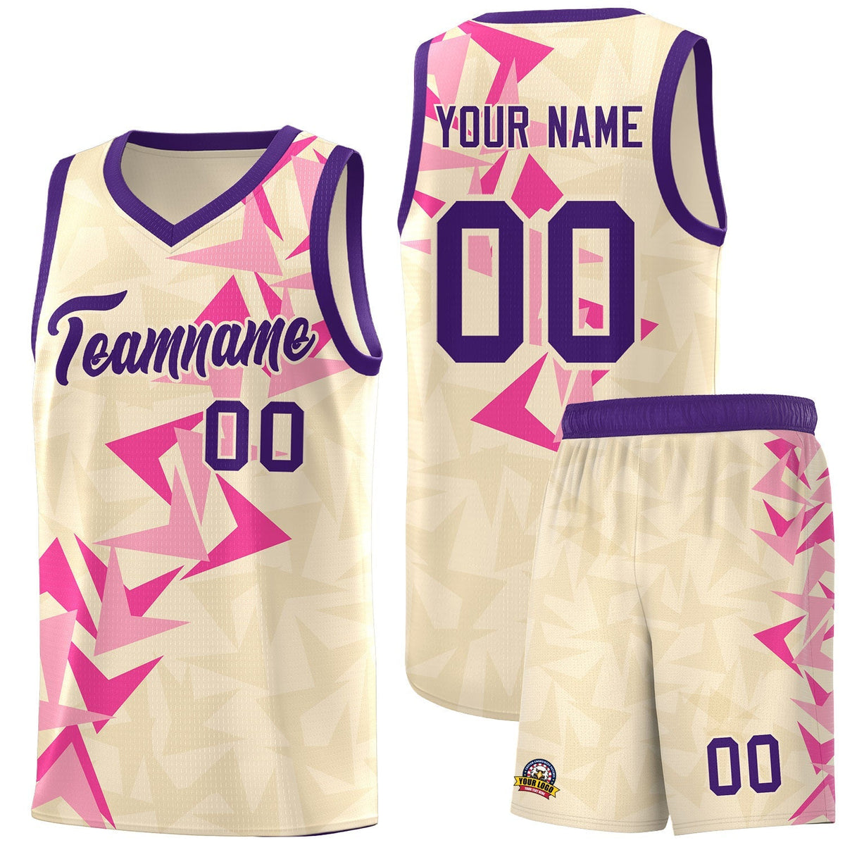 Custom Cream Boomerang Pattern Kits Basketball Jersey|KXKSHOP