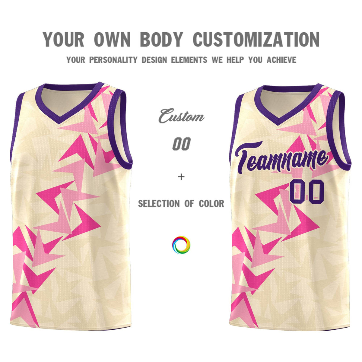 Custom Cream Boomerang Pattern Kits Basketball Jersey|KXKSHOP