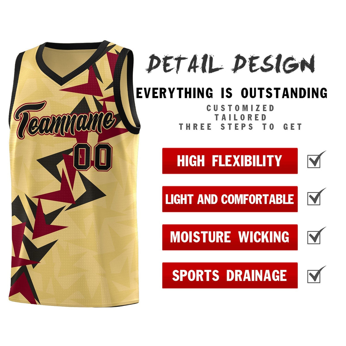 Custom Khaki Boomerang Pattern Kits Basketball Jersey|KXKSHOP