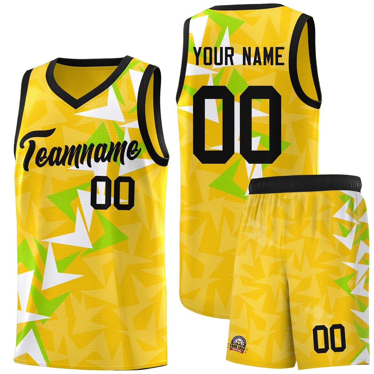 Custom Gold Boomerang Pattern Kits Basketball Jersey|KXKSHOP