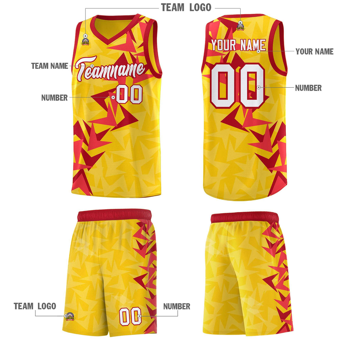 Custom Gold Boomerang Pattern Kits Basketball Jersey|KXKSHOP