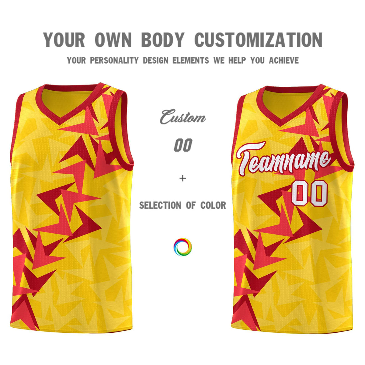 Custom Gold Boomerang Pattern Kits Basketball Jersey|KXKSHOP