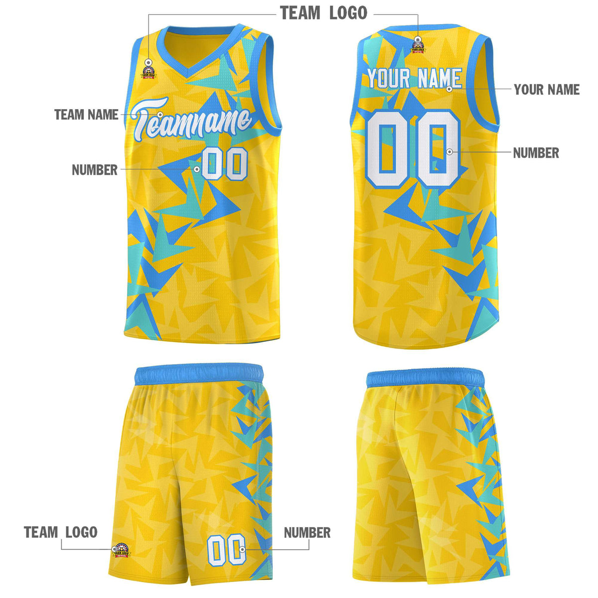 Custom Gold Boomerang Pattern Kits Basketball Jersey|KXKSHOP