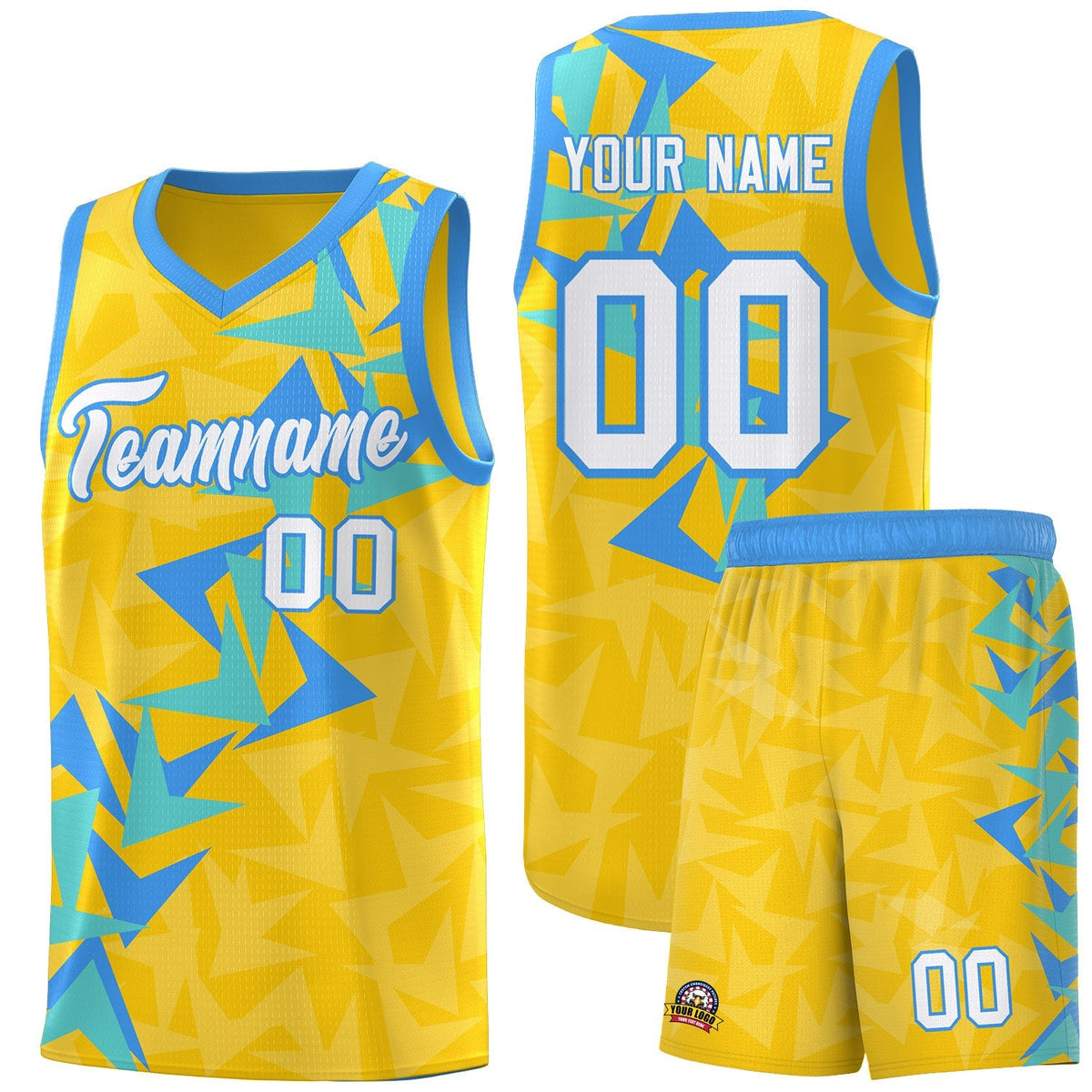 Custom Gold Boomerang Pattern Kits Basketball Jersey|KXKSHOP