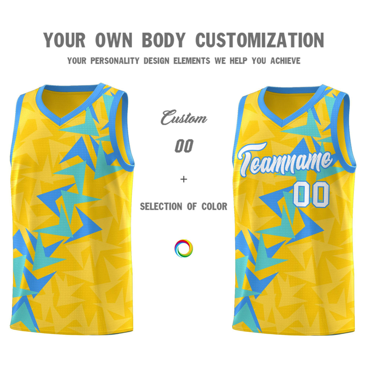 Custom Gold Boomerang Pattern Kits Basketball Jersey|KXKSHOP