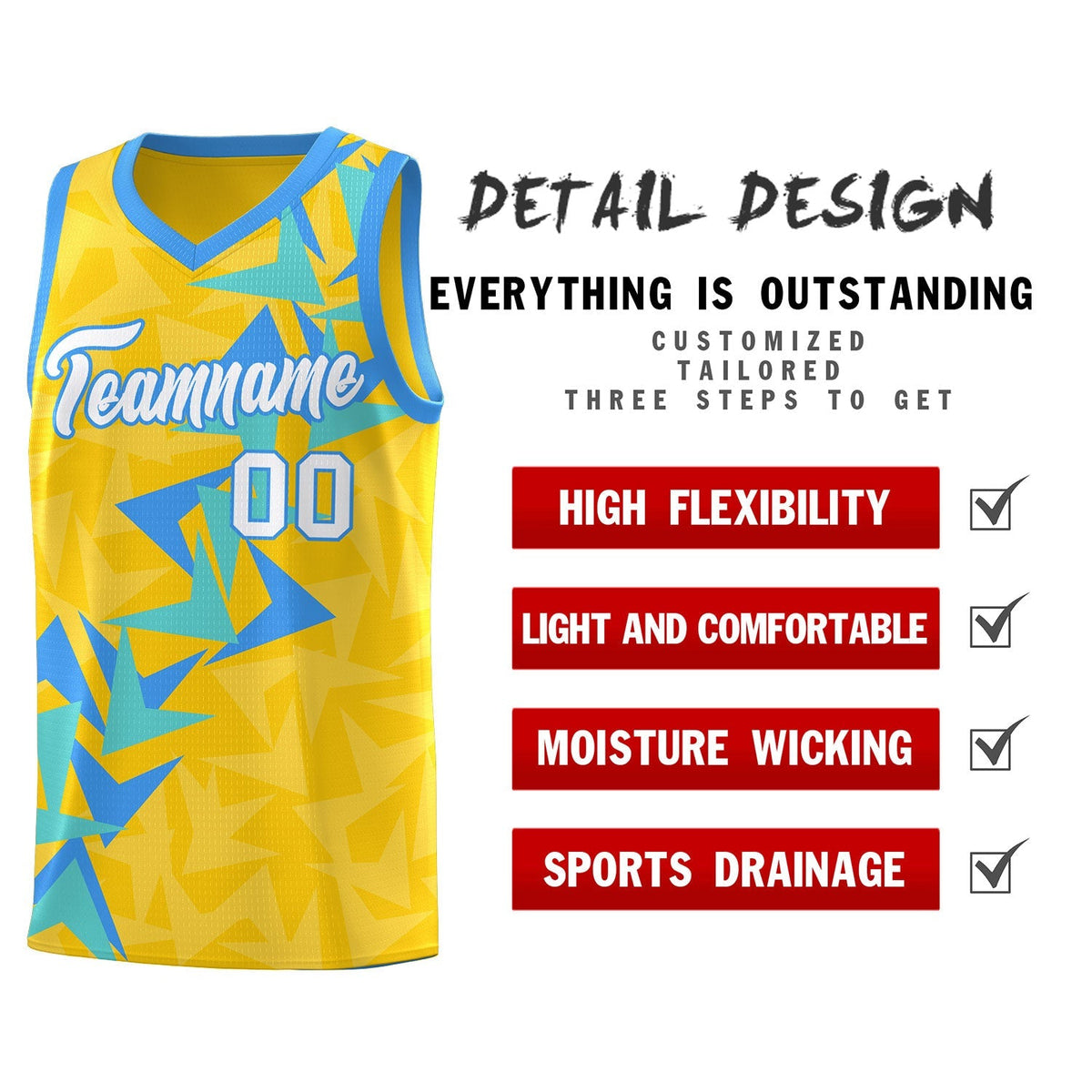 Custom Gold Boomerang Pattern Kits Basketball Jersey|KXKSHOP