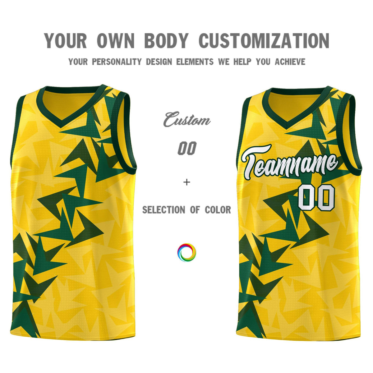 Custom Gold Boomerang Pattern Kits Basketball Jersey|KXKSHOP