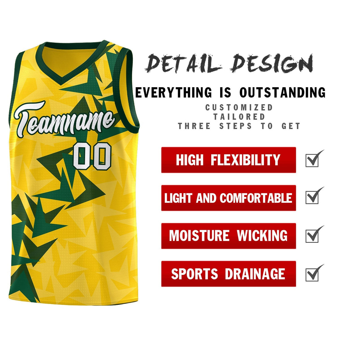 Custom Gold Boomerang Pattern Kits Basketball Jersey|KXKSHOP