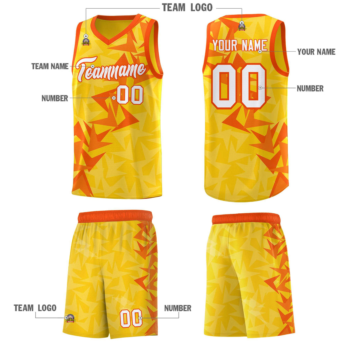 Custom Gold Boomerang Pattern Kits Basketball Jersey|KXKSHOP