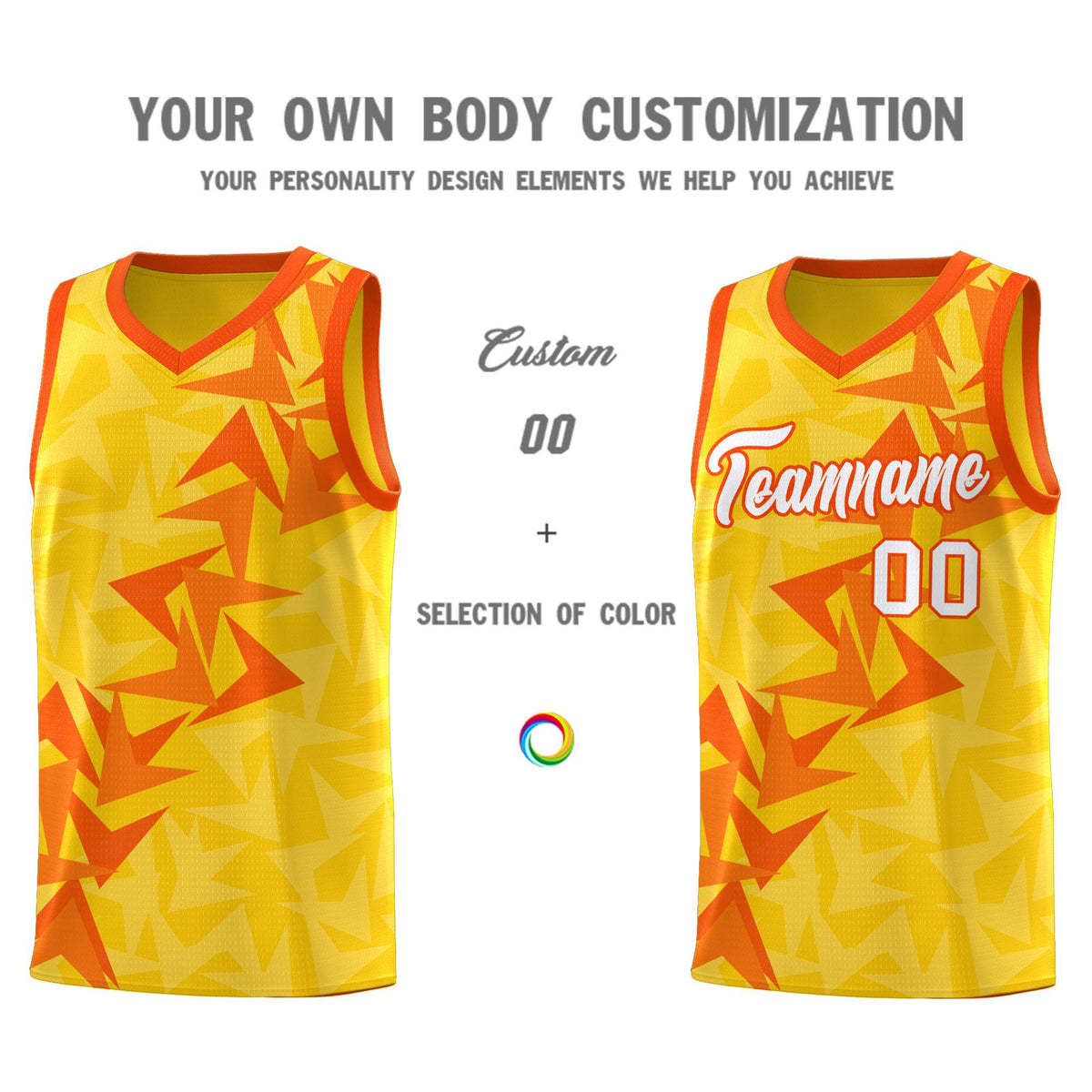 Custom Gold Boomerang Pattern Kits Basketball Jersey|KXKSHOP