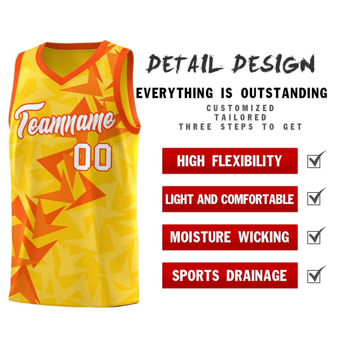 Custom Gold Boomerang Pattern Kits Basketball Jersey|KXKSHOP