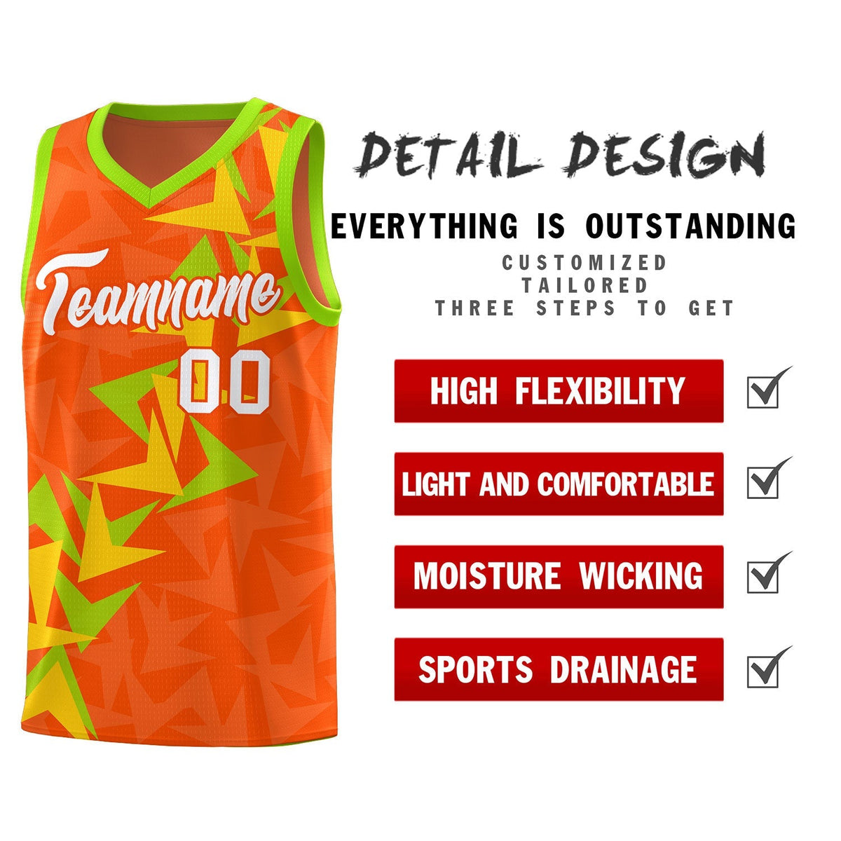 Custom Orange Boomerang Pattern Kits Basketball Jersey|KXKSHOP