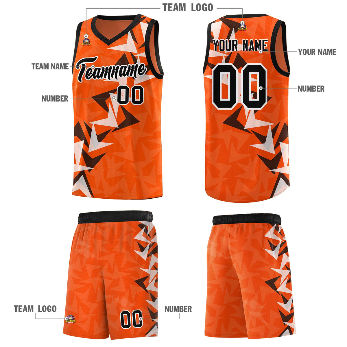 Custom Orange Boomerang Pattern Kits Basketball Jersey|KXKSHOP