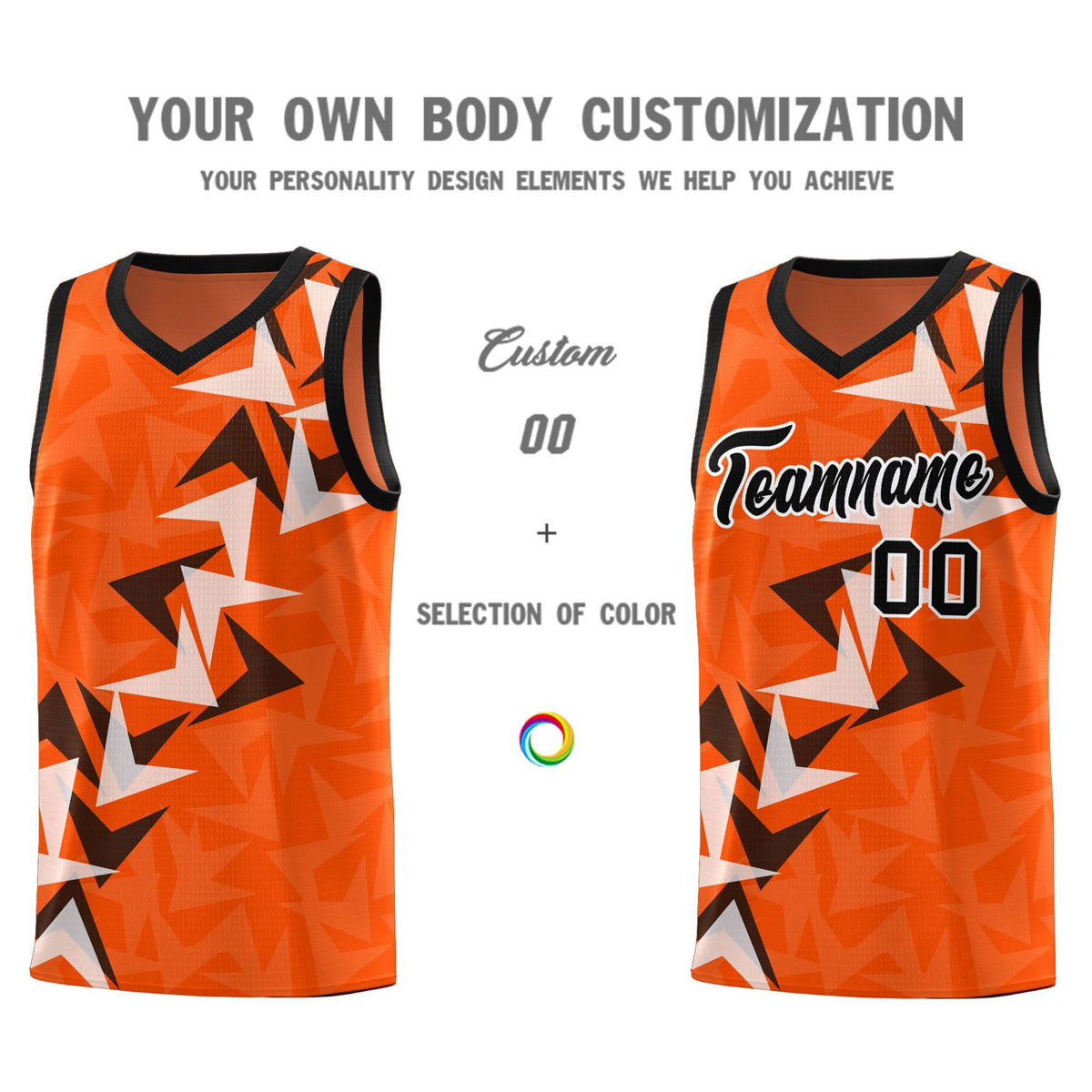 Custom Orange Boomerang Pattern Kits Basketball Jersey|KXKSHOP