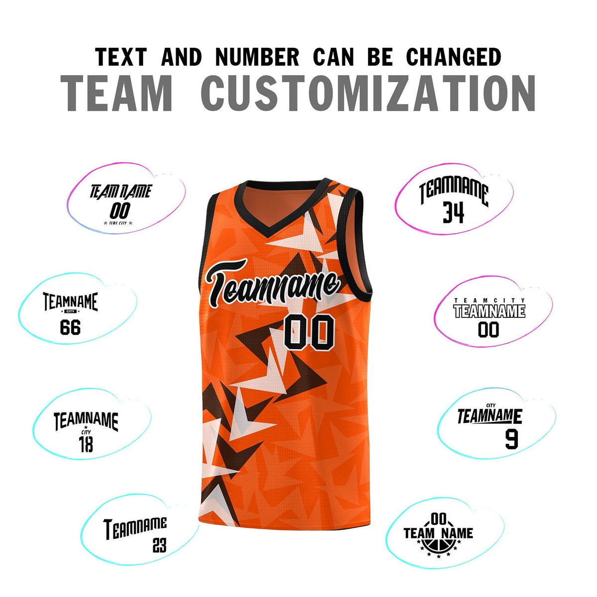 Custom Orange Boomerang Pattern Kits Basketball Jersey|KXKSHOP