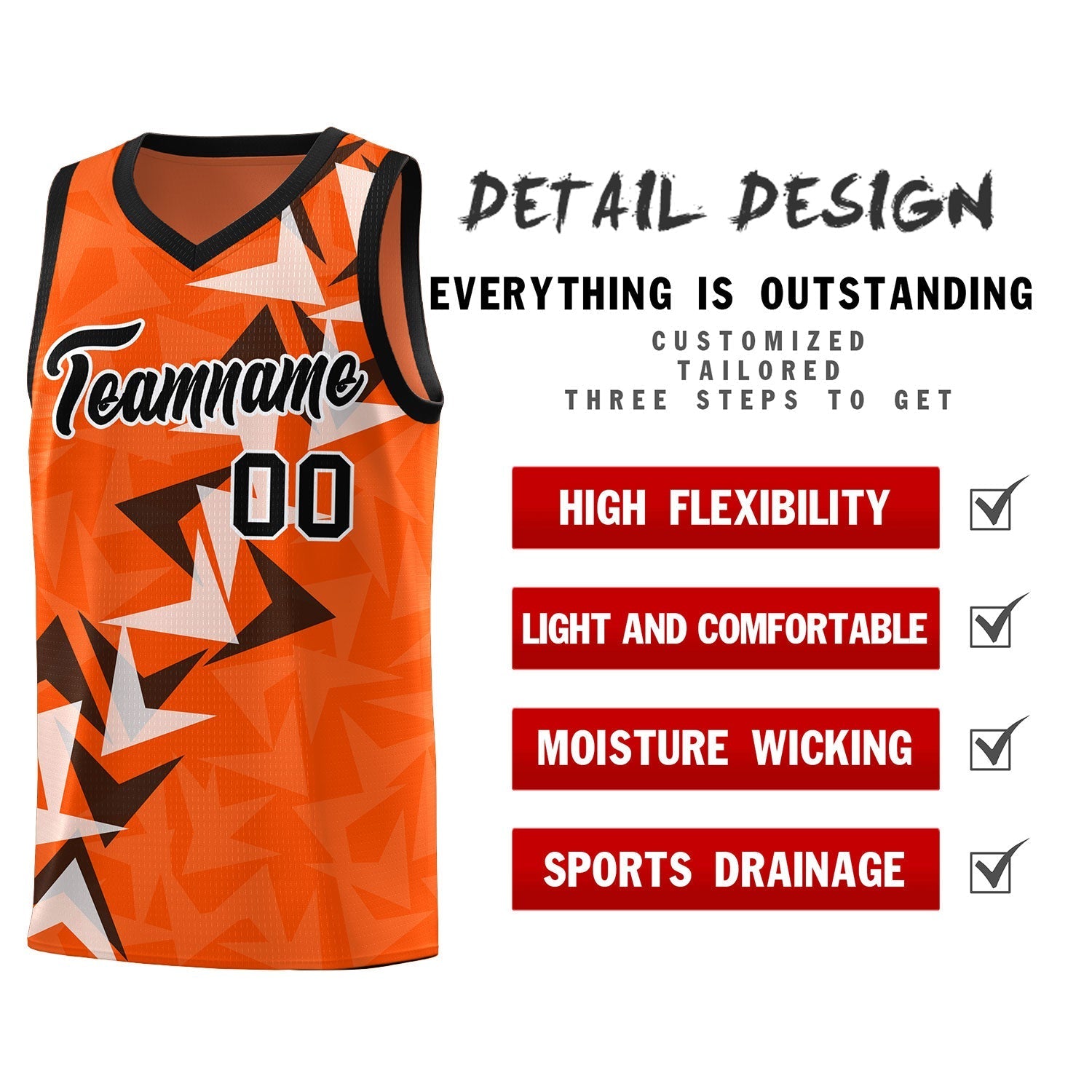 Custom Orange Boomerang Pattern Kits Basketball Jersey|KXKSHOP