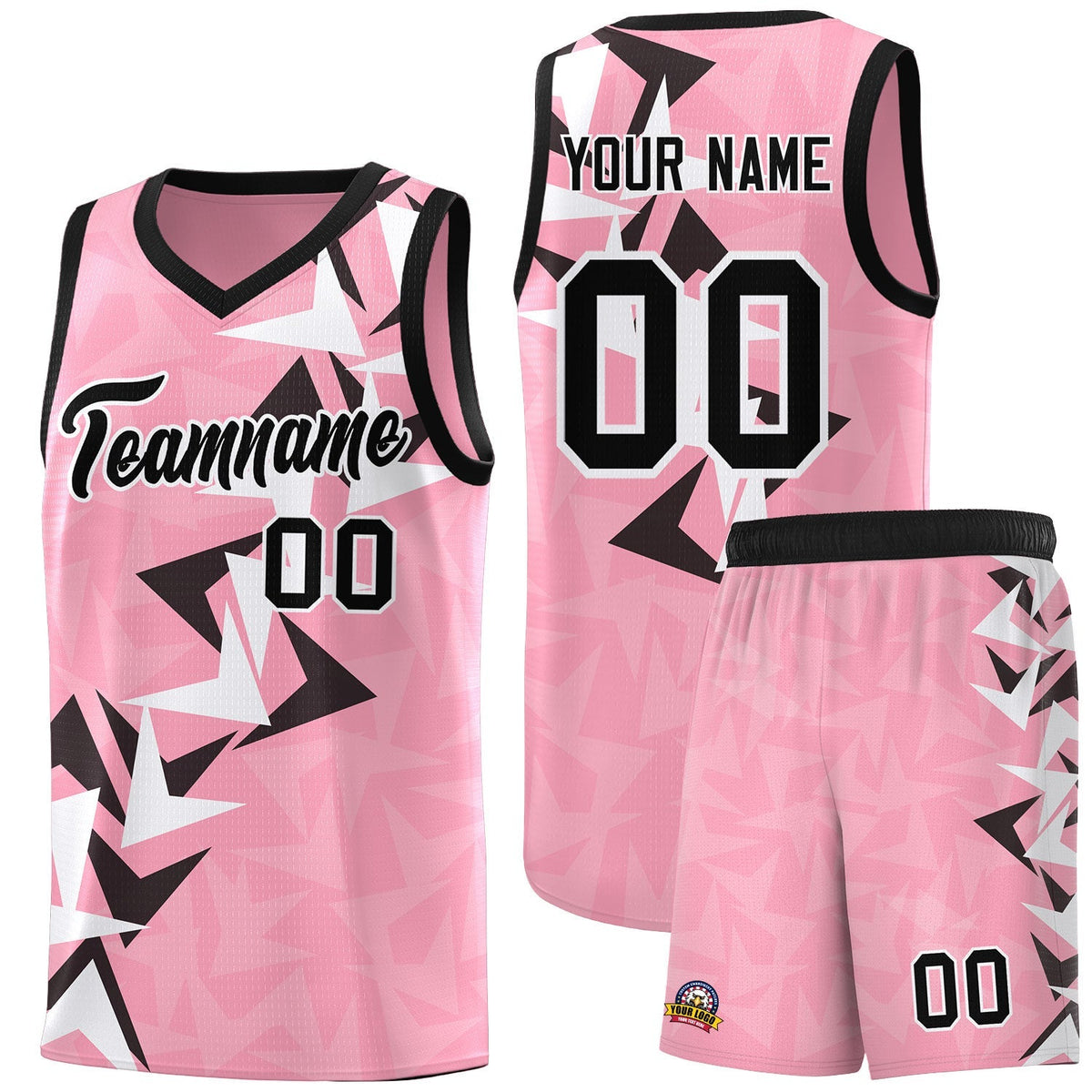 Custom Light Pink Boomerang Pattern Kits Basketball Jersey|KXKSHOP