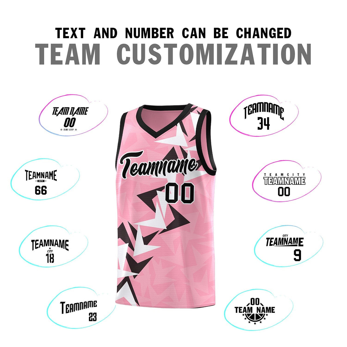 Custom Light Pink Boomerang Pattern Kits Basketball Jersey|KXKSHOP
