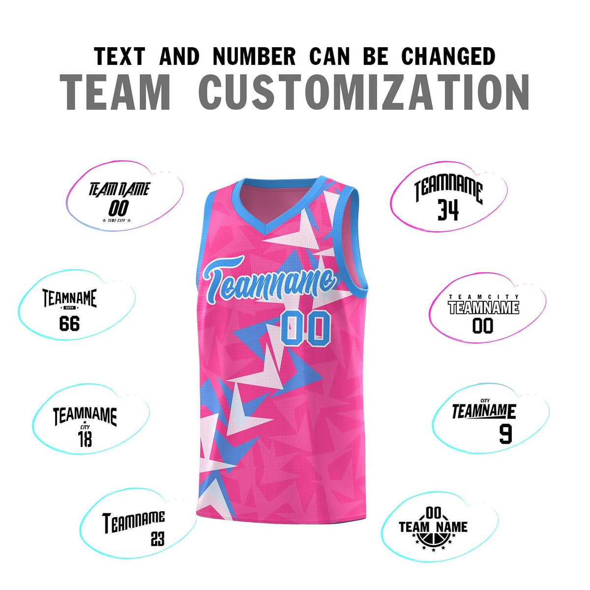 Custom Pink Boomerang Pattern Kits Basketball Jersey|KXKSHOP