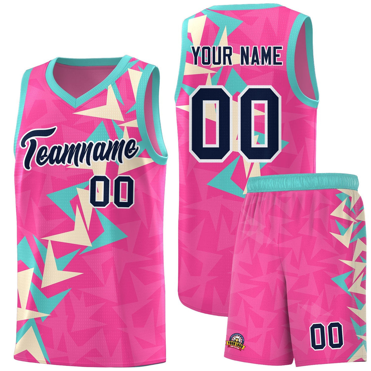 Custom Pink Boomerang Pattern Kits Basketball Jersey|KXKSHOP