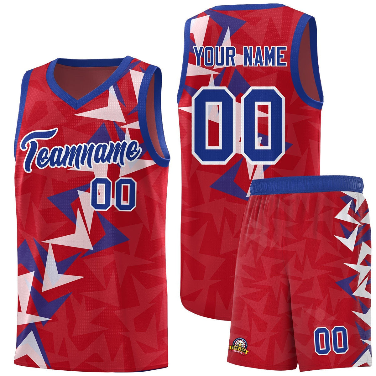 Custom Red Boomerang Pattern Kits Basketball Jersey|KXKSHOP