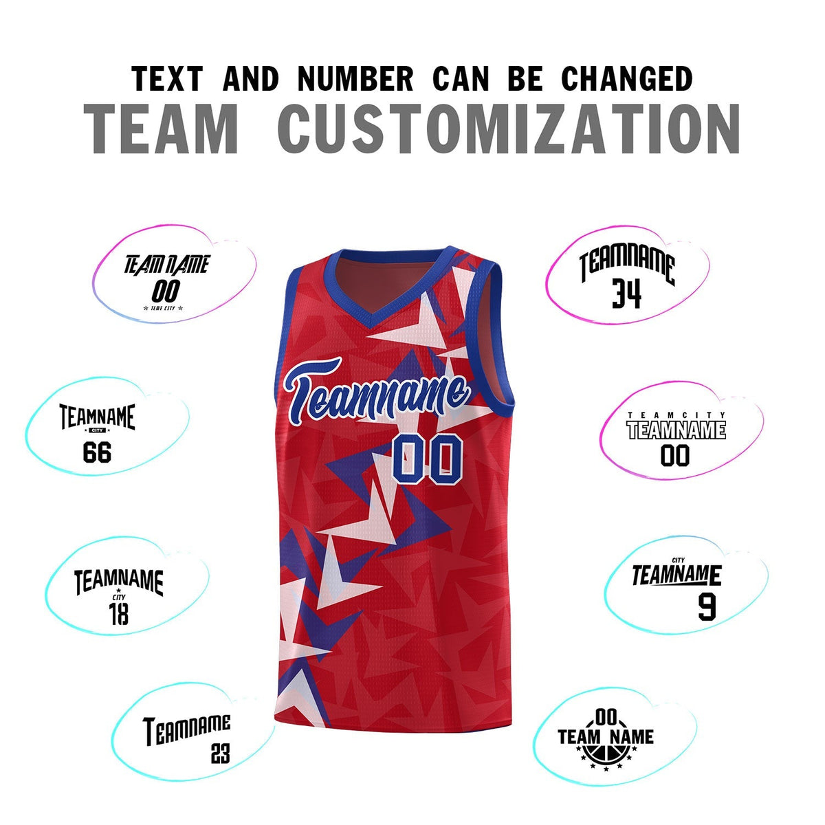 Custom Red Boomerang Pattern Kits Basketball Jersey|KXKSHOP