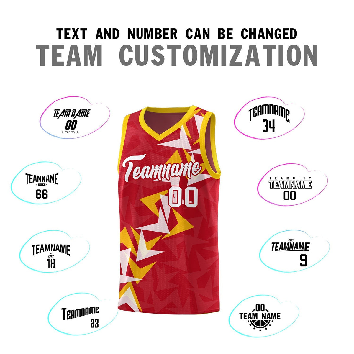 Custom Red Boomerang Pattern Kits Basketball Jersey|KXKSHOP