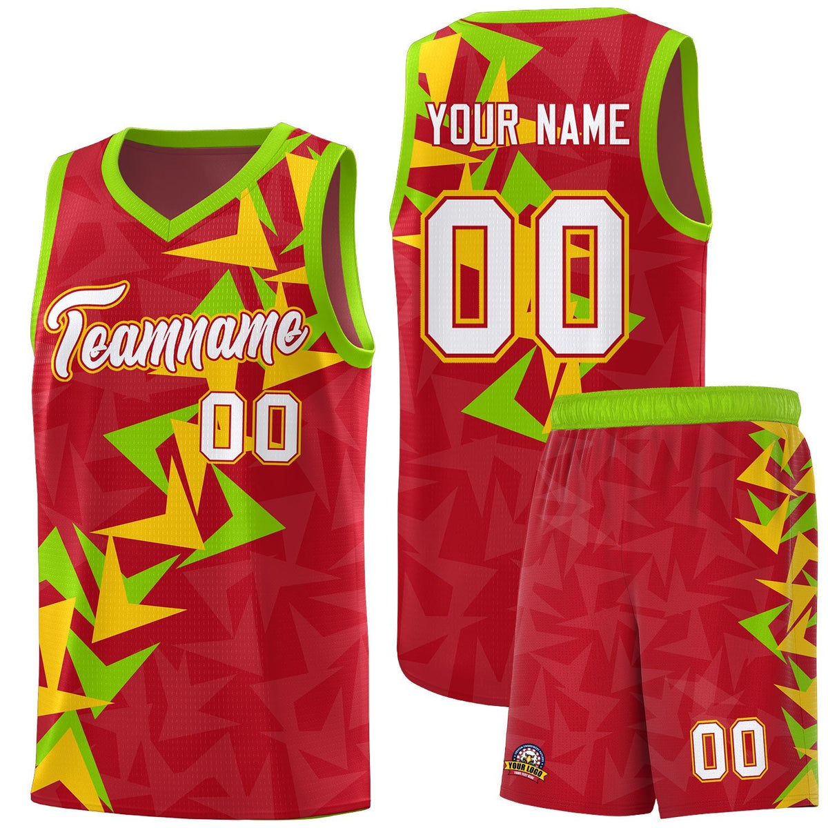 Custom Red Boomerang Pattern Kits Basketball Jersey|KXKSHOP