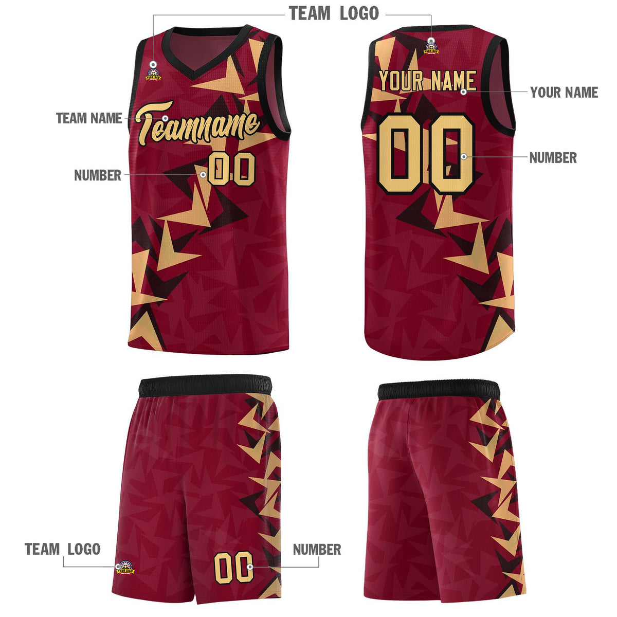 Custom Crimson Boomerang Pattern Kits Basketball Jersey|KXKSHOP