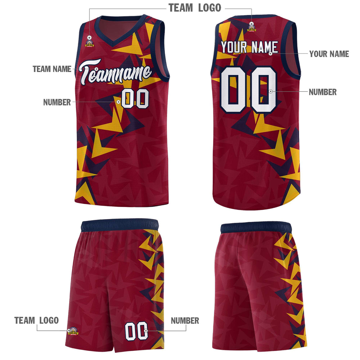 Custom Crimson Boomerang Pattern Kits Basketball Jersey|KXKSHOP
