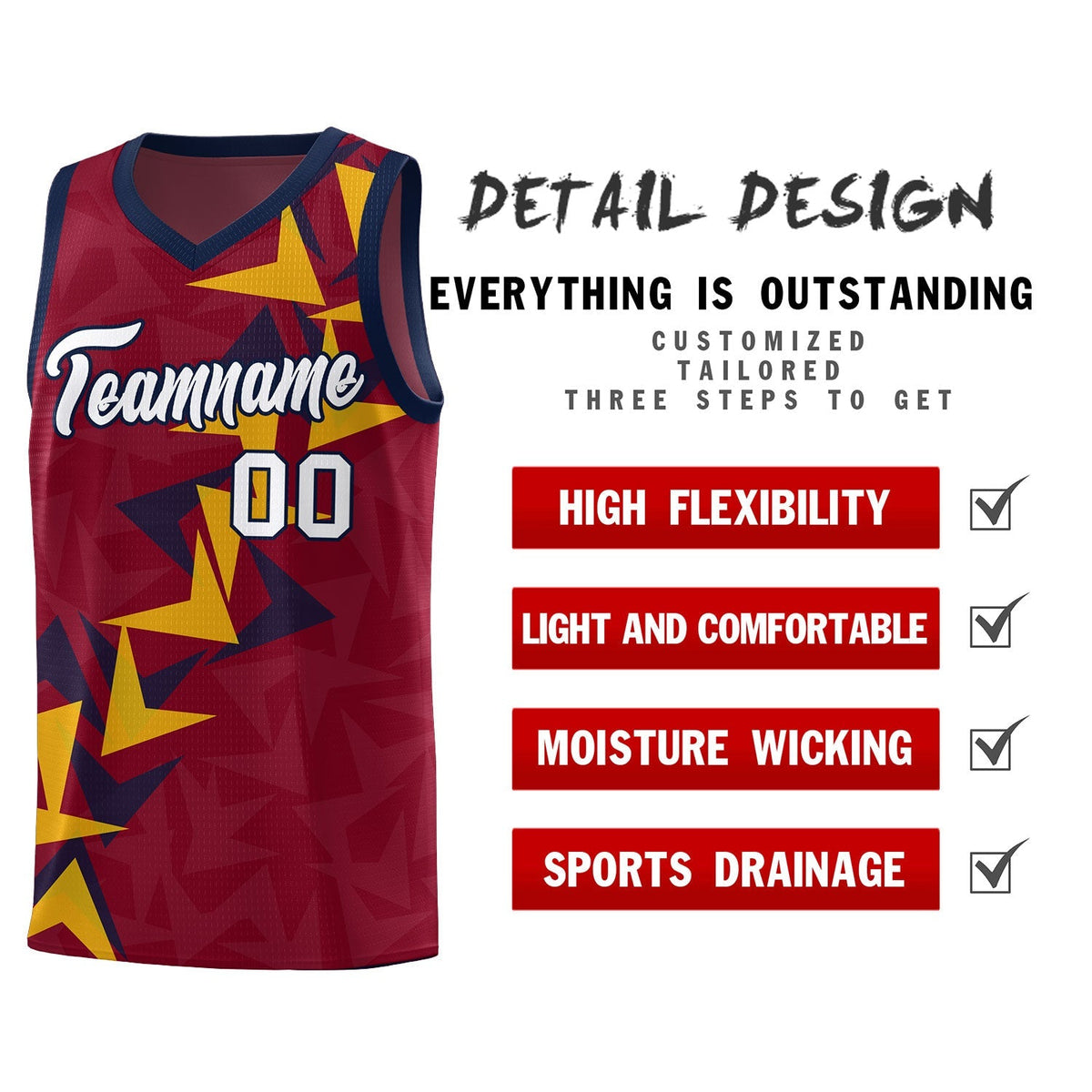 Custom Crimson Boomerang Pattern Kits Basketball Jersey|KXKSHOP