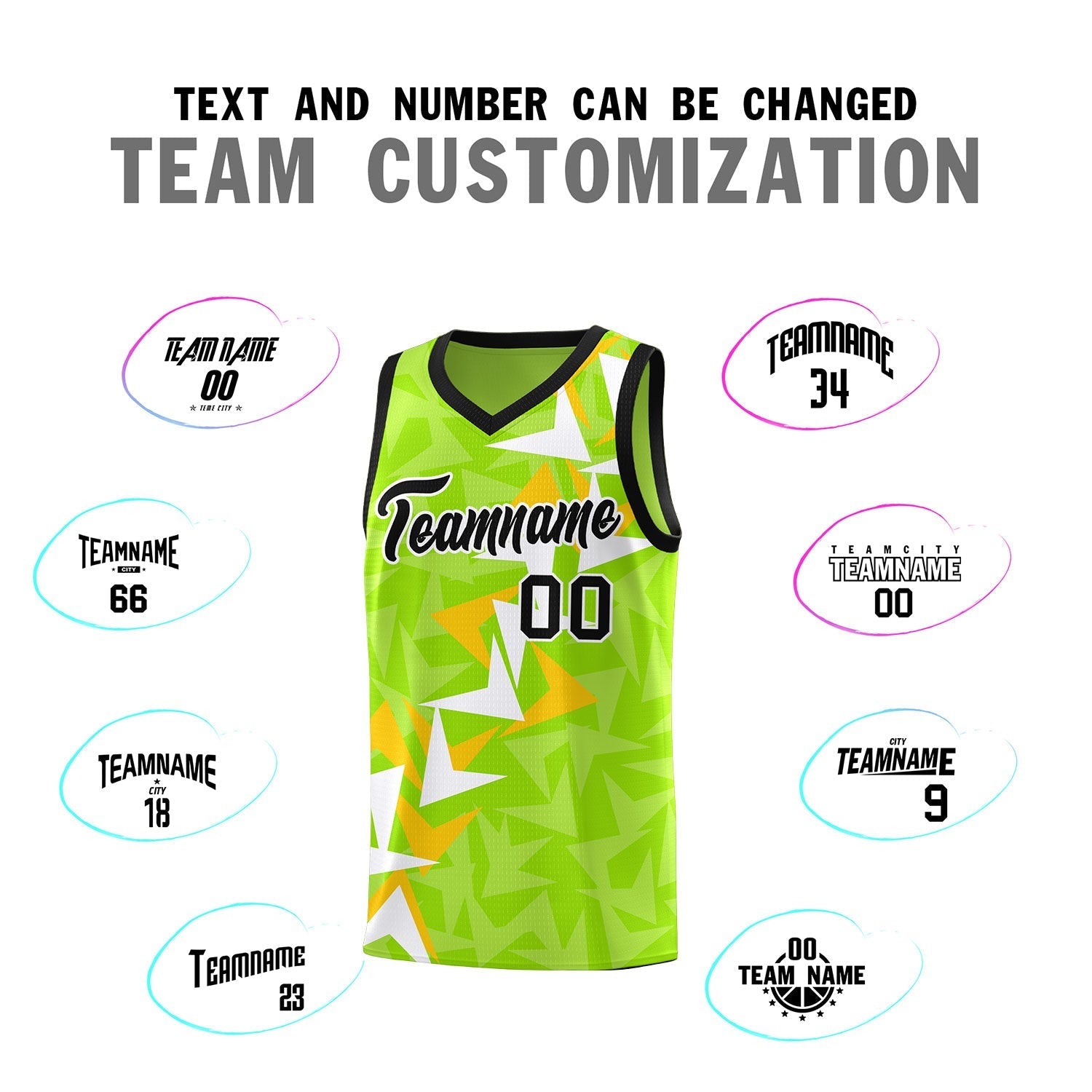 Custom Neon Green Boomerang Pattern Kits Basketball Jersey|KXKSHOP