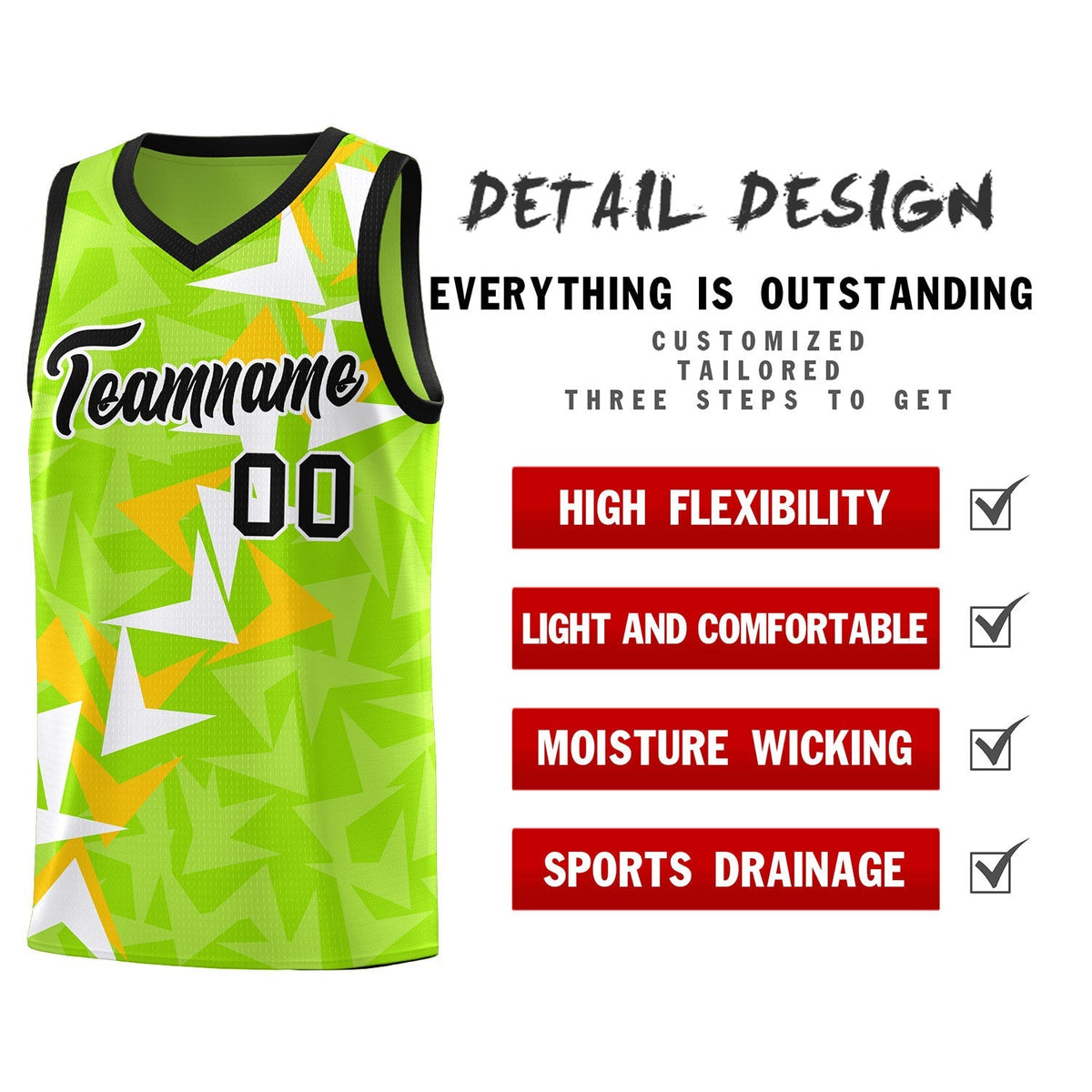 Custom Neon Green Boomerang Pattern Kits Basketball Jersey|KXKSHOP