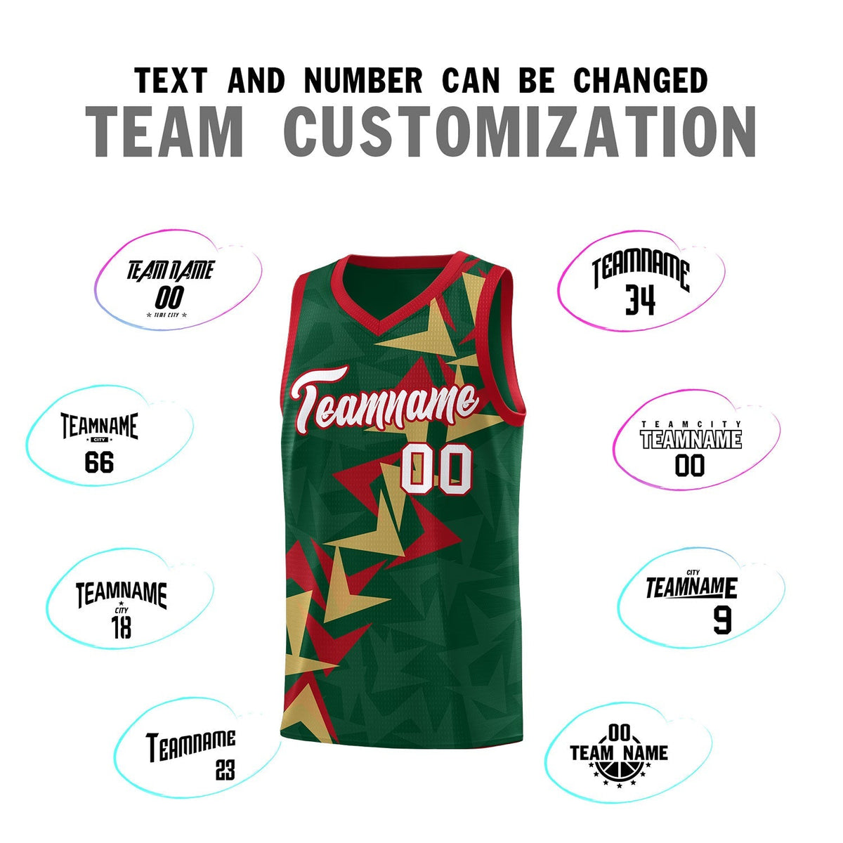 Custom Hunter Green Boomerang Pattern Kits Basketball Jersey|KXKSHOP