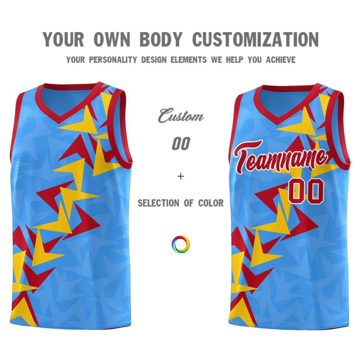 Custom Light Blue Boomerang Pattern Kits Basketball Jersey|KXKSHOP