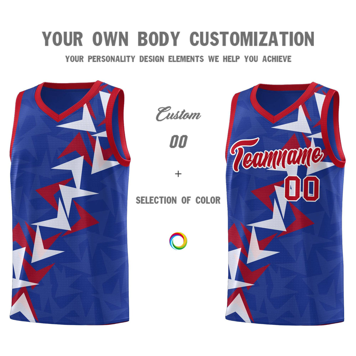 Custom Royal Boomerang Pattern Kits Basketball Jersey|KXKSHOP