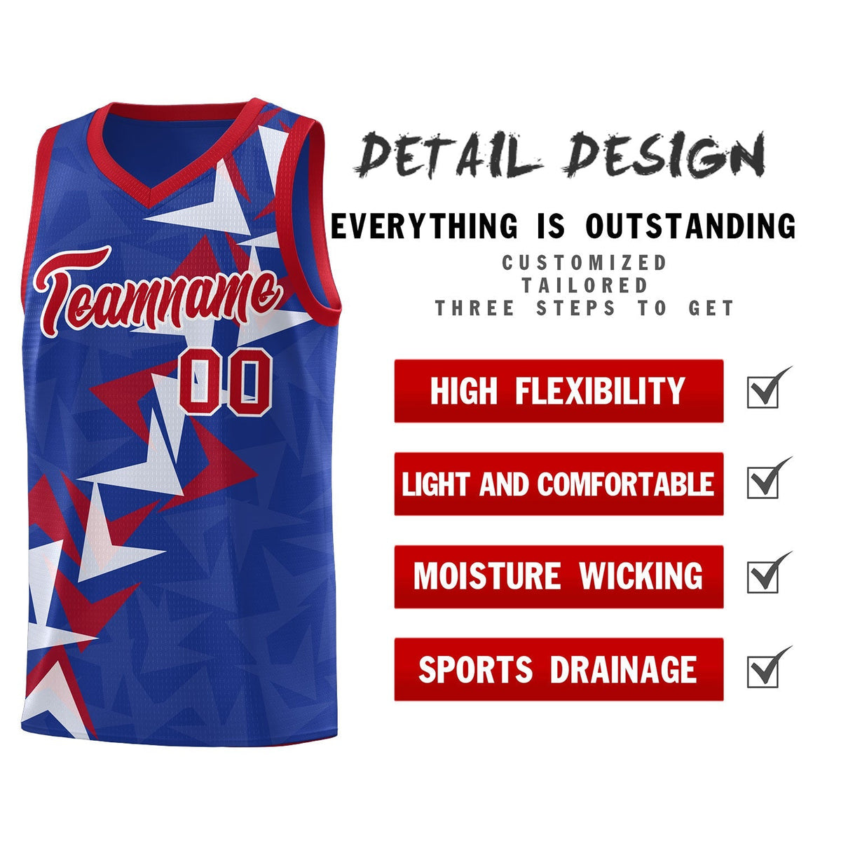 Custom Royal Boomerang Pattern Kits Basketball Jersey|KXKSHOP